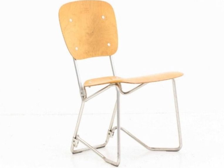 Stühle: Armin Wirth Aluflex Stühle 39cm - Silber – Gebraucht aus Zürich von STUZH38