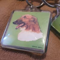 Porte-clés vintage chien 4x4 cm