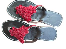 Handgemachte Leder-Sandalen - Rot 38 🔥 50% SALE