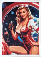 Death NYC Ltd Ed Pop Art Druck " Coca Cola Pin Up Girl