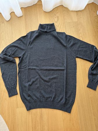 Herren Rollkragenpullover grau wie neu, Merino Wolle