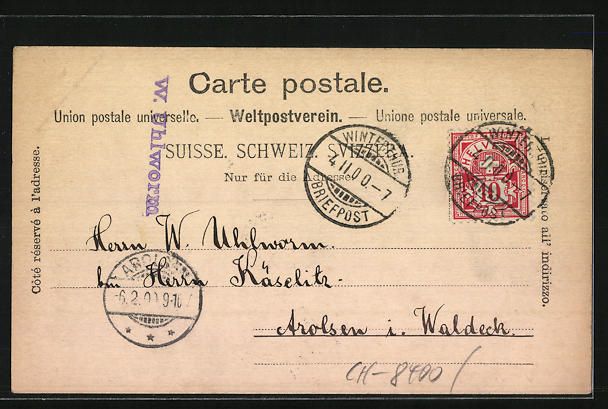 Cartoline postali: AK Winterthur, Partie am Graben, 1900 – Usato da Berlin venduto da bartko-reher 1
