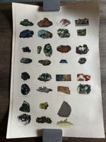 Altes Mineralien Steine Plakat Schule Museum 