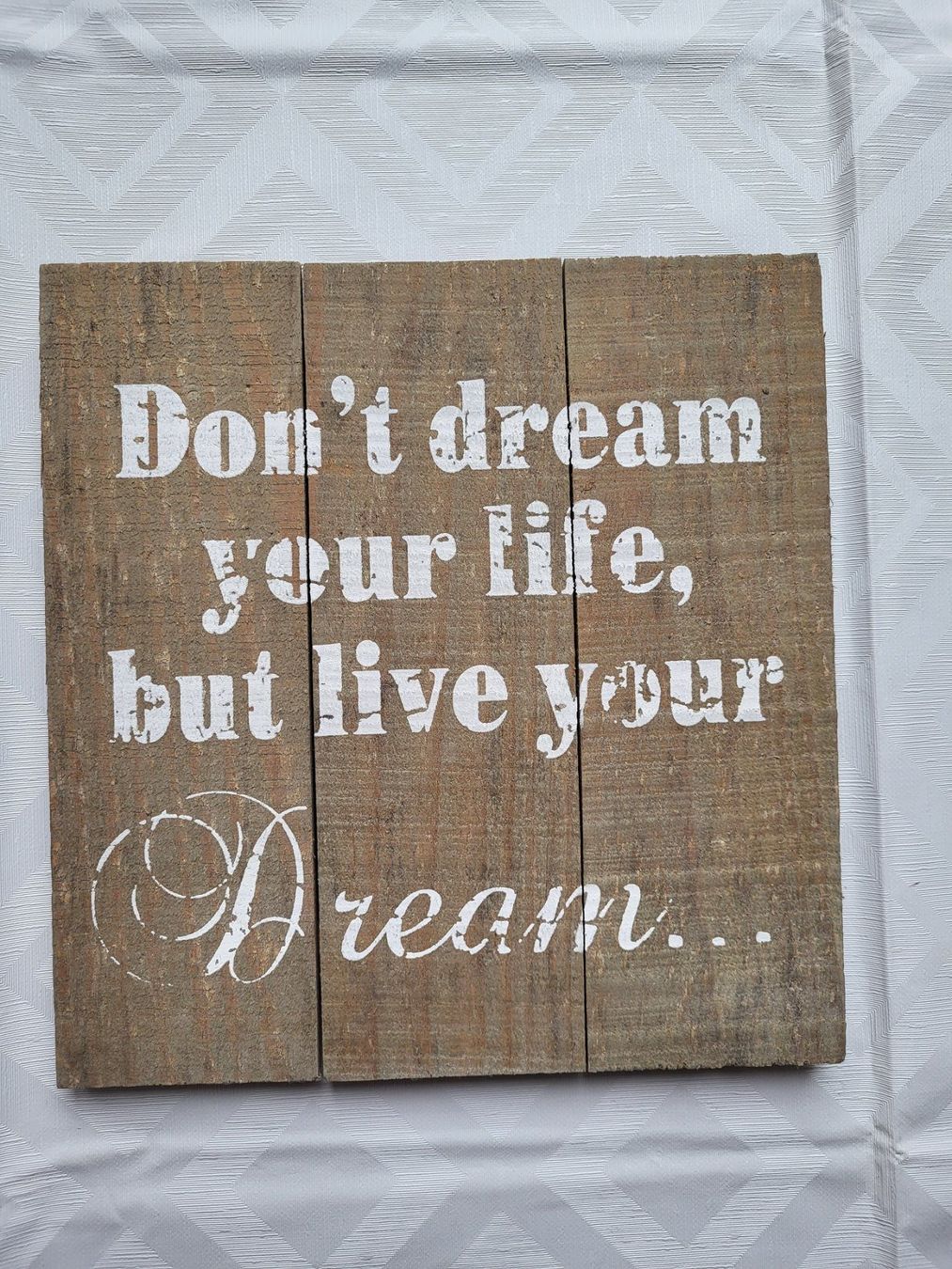 Poster & Bilder: Holzbild mit Spruch ca. 23x23cm – Gebraucht aus Langenthal von blueskye01