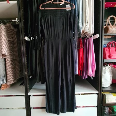 Sandro Long Sleeve Jumpsuit Black