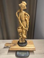 Grosse Geisha-Statue (46 cm) aus Strukturharz – Elfenbein-Op