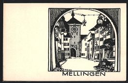 Künstler-AK Mellingen, Am Stadttorturm