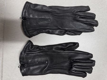 Damen Töff Lederhandschuhe, Schwarz, Grösse S