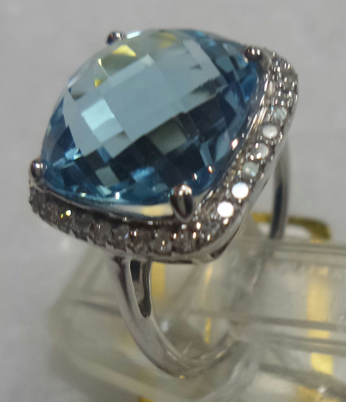 Anelli: Diamanten und Blau Topas Ring – Nuovo (secondo la descrizione) da Zürich venduto da Benedikt21 7