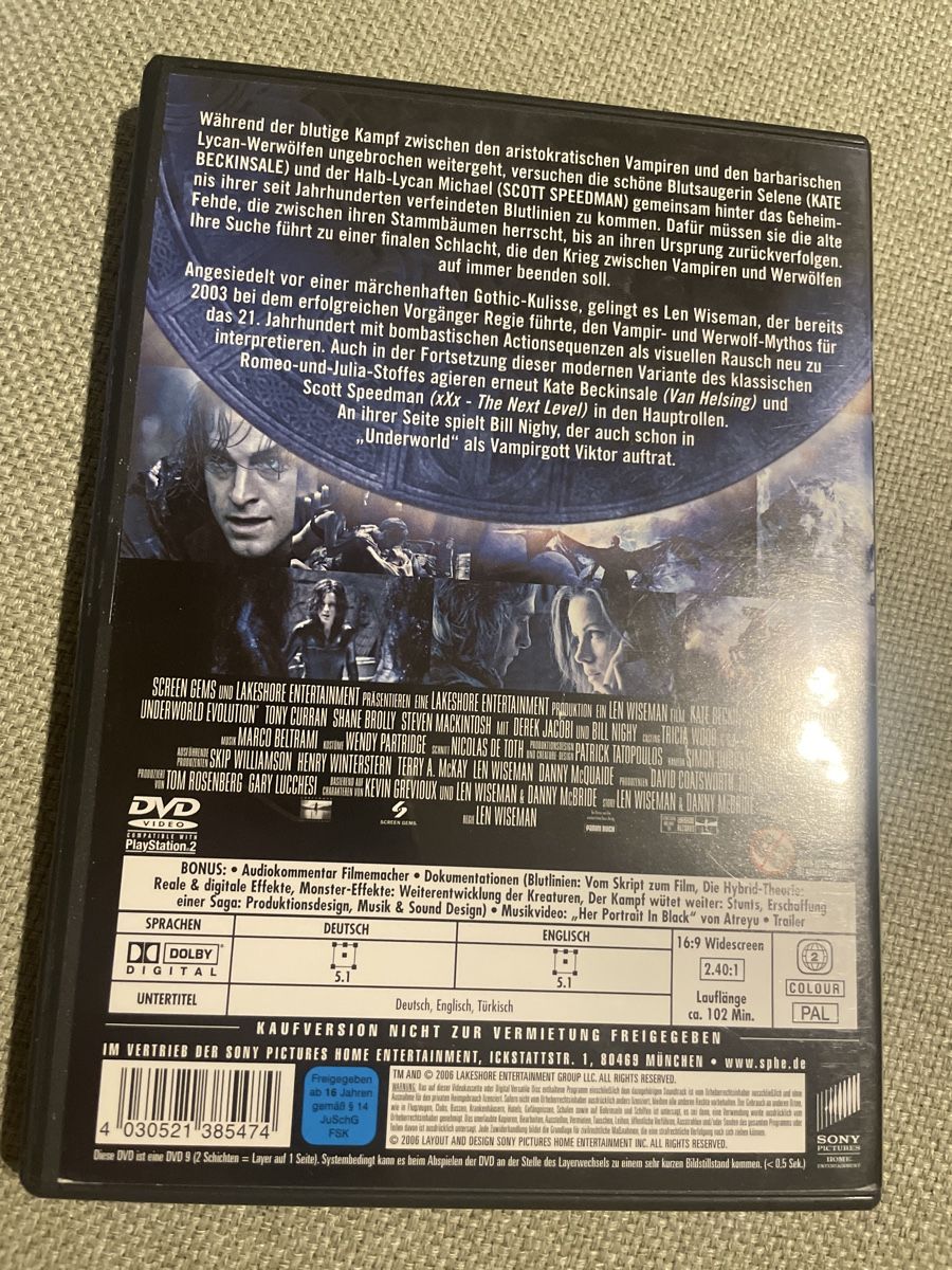 Tutti i DVDs: Underworld Evolution DVD - Vampir Action mit Kate Beckinsale – Usato da Sargans venduto da Didis 1