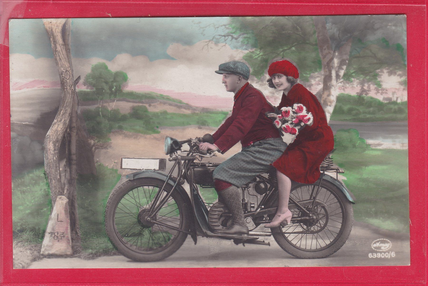 Cartes postales: PAAR AUF MOTORRAD, 8.2.1929 – D'occasion à Oberrieden par Gebirgsstelze