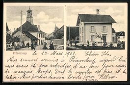Prévonloup, Strassenpartie und Villa mi