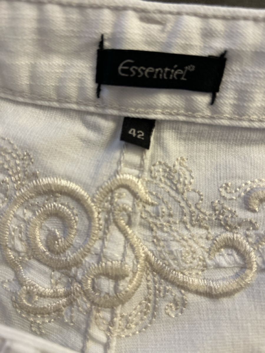 Pantaloni: Jeans Hose, weiss mit Muster, Gr. 42 – Nuovo (secondo la descrizione) da Langwiesen venduto da Cattii 2