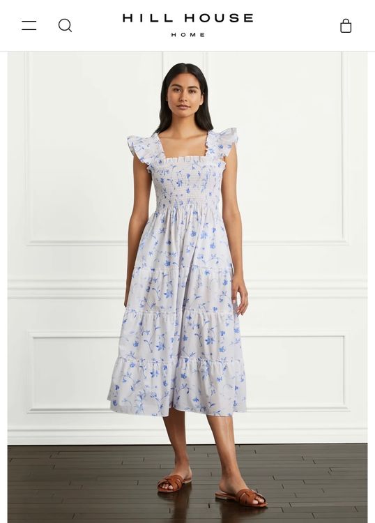 Hill House Home The Ellie Nap Dress In Blue Botanical Kleid Acheter