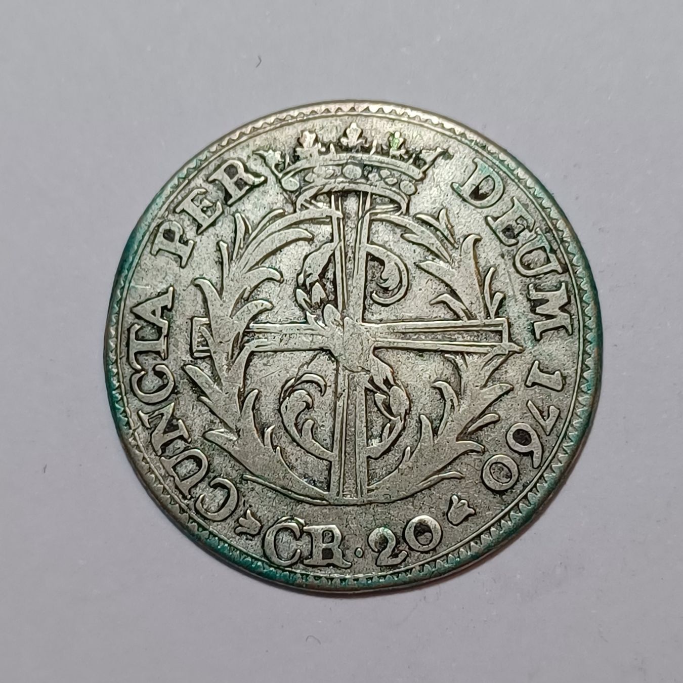 Tutti le monete: 20 Kreuzer 1760 Solothurn – Usato da Pfäffikon ZH venduto da Schweizer_Muenzen 1