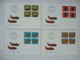 Pro Patria 1973 4 FDC 4er-Blocks SBK B158 - B161