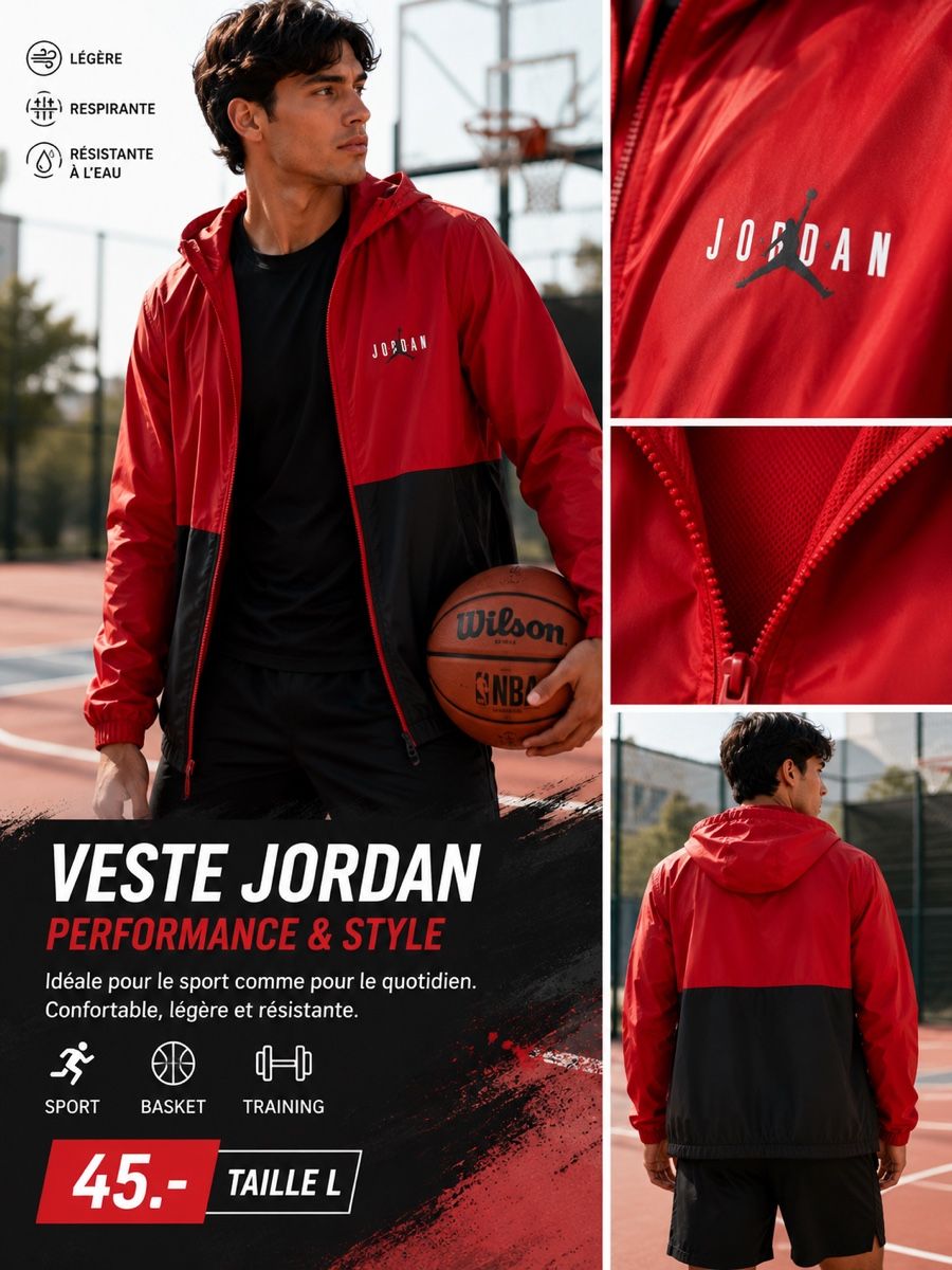 Jordan Vestes: Veste Jordan  légère – Neuf (Voir description) à Lausanne par non_ptb6