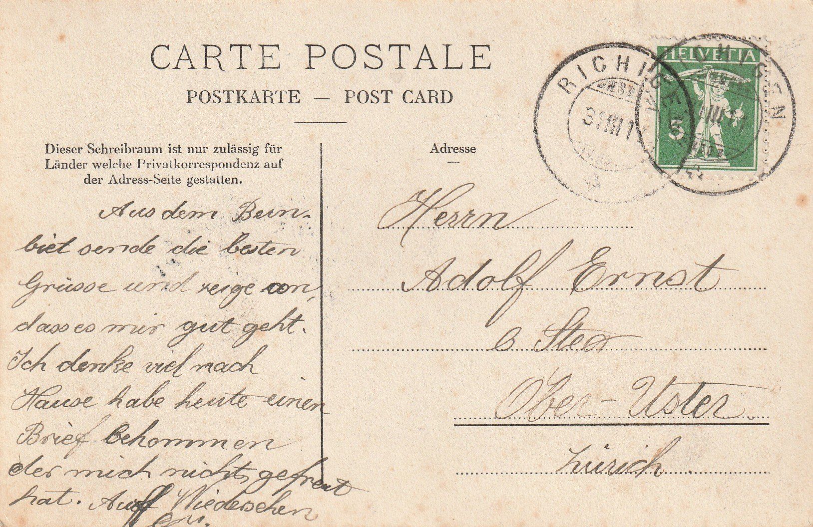 Cartoline postali: Worb Schloss Richigen – Usato da Rorschacherberg venduto da fratovi2 1