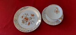 Sammler-Porzellan-Set Porcelaine de la Cigogne Teller/Tasse