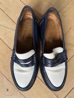 Loafers Sézane Leder dunkelblau/weiss Grösse 36