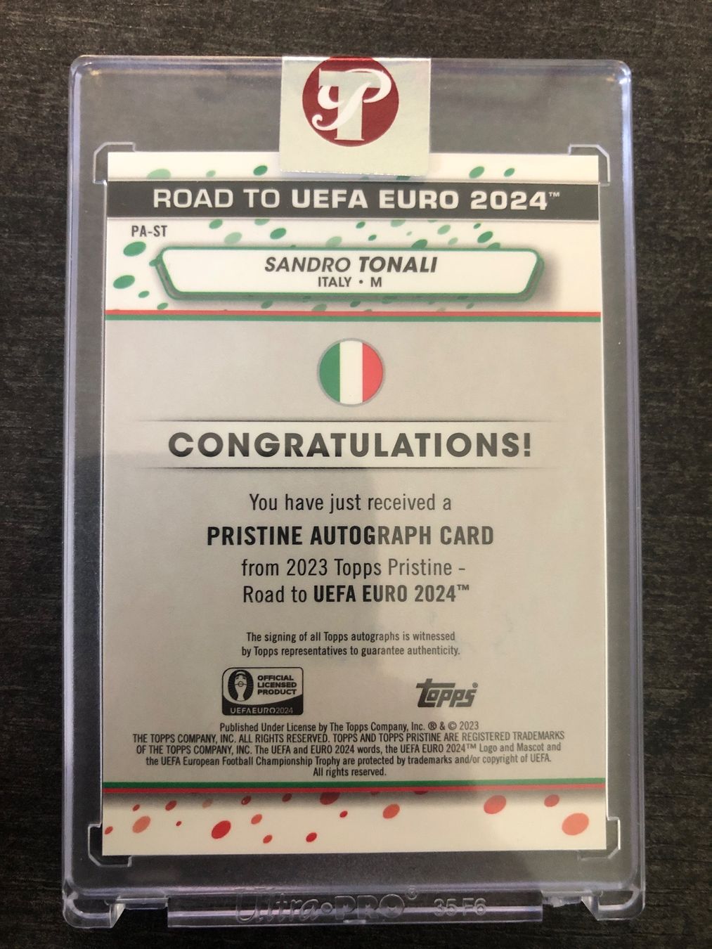 Topps Carte collezionabili: Topps Pristine Sandro Tonali Italien Encased Autogramm – Usato da Wangenried venduto da Garagara 1