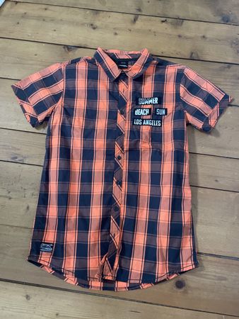 Hemd orange schwarz Größe 170/176