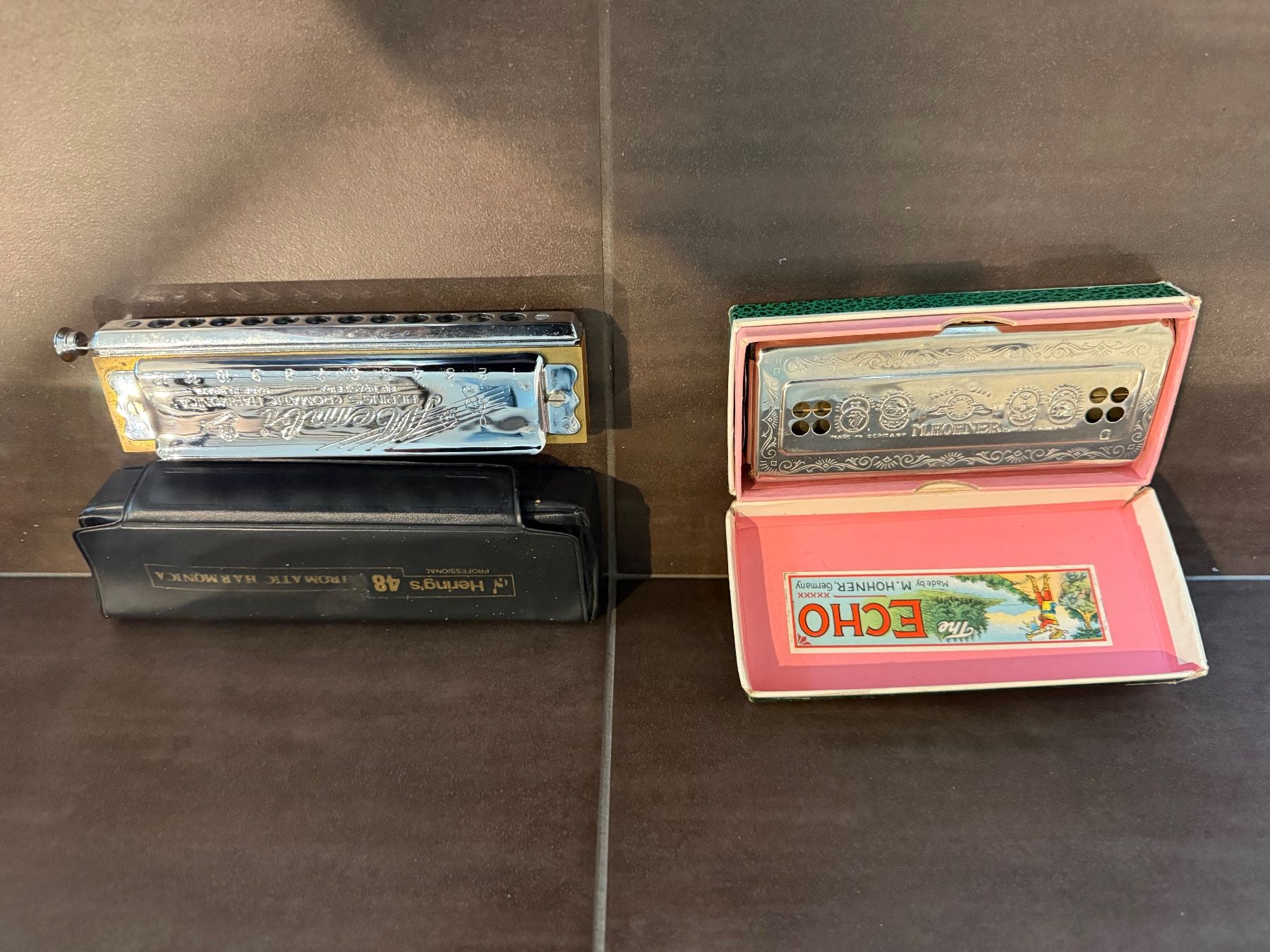 Hohner Strumenti musicali: 2er Set M. Hohner Mundharmonika Chromatica, Echo Vintage – Usato da Hellbühl venduto da Rodgers67