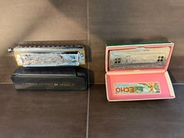 2er Set M. Hohner Mundharmonika Chromatica, Echo Vintage