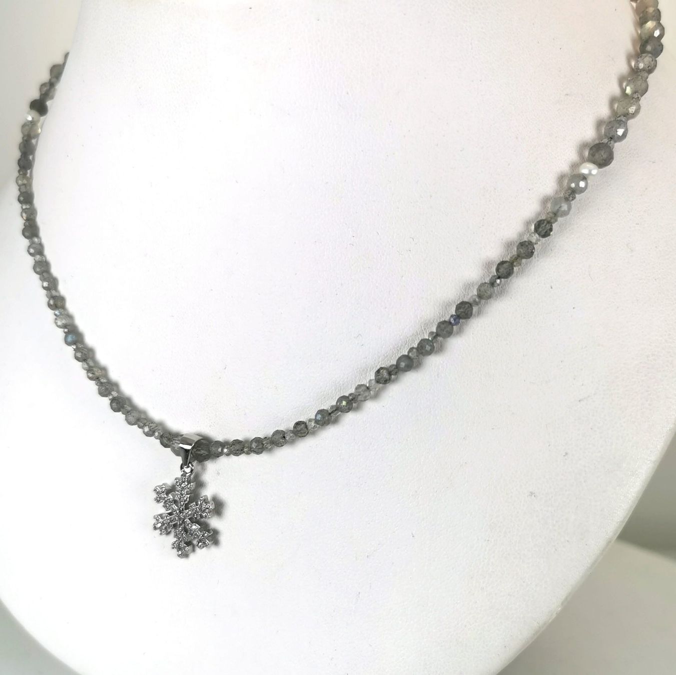 Catenine: Collier pierres Labradorites perles eau douce flocon Ag925 – Nuovo e nell'imballaggio originale da Préverenges venduto da AOP70 5