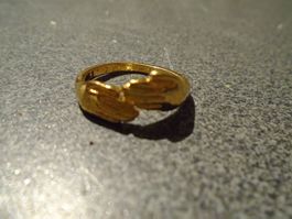 Ring goldfarbig, Hände