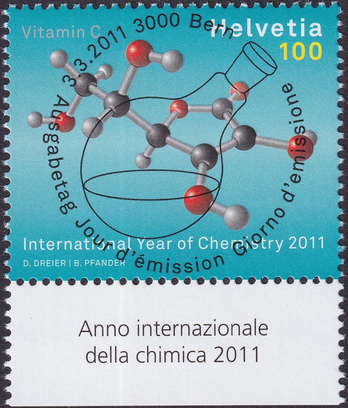 Tutti i francobolli: 2011, Nr.1386 "Chemie" mit Ersttags-Voll-Stempel +TAB. – Usato da Sursee venduto da Luzernerraute