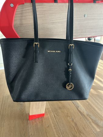 Michael Kors Jet Set Travel Large Tote Shopper Schwarz Gold