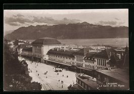 Lausanne, La gare et les alpes, Bahnhof