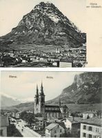 2 AK GLARUS 1x gel. 1910!