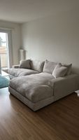 Ecksofa hellbeige, Stoff cord Optik, neuwertig