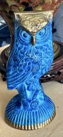 Dekofigur Eule blau Messing 289g/12cm hoch✨🦉
