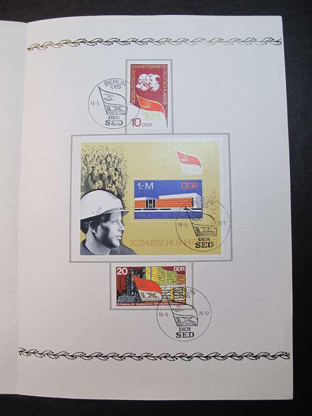 Alle Briefmarken: DDR 1976 SED 9.Parteitag in Berlin  Mappe – Gebraucht aus Wil SG von fva01 2