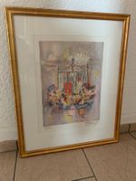 Alban Welti –Original Farblithografie- Violine&Friedenstaube
