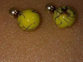 OHRRINGE MODESCHMUCK,,GELB UND BEIGE