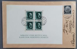 FDC 1937 DR Block Geburtstag Hitler