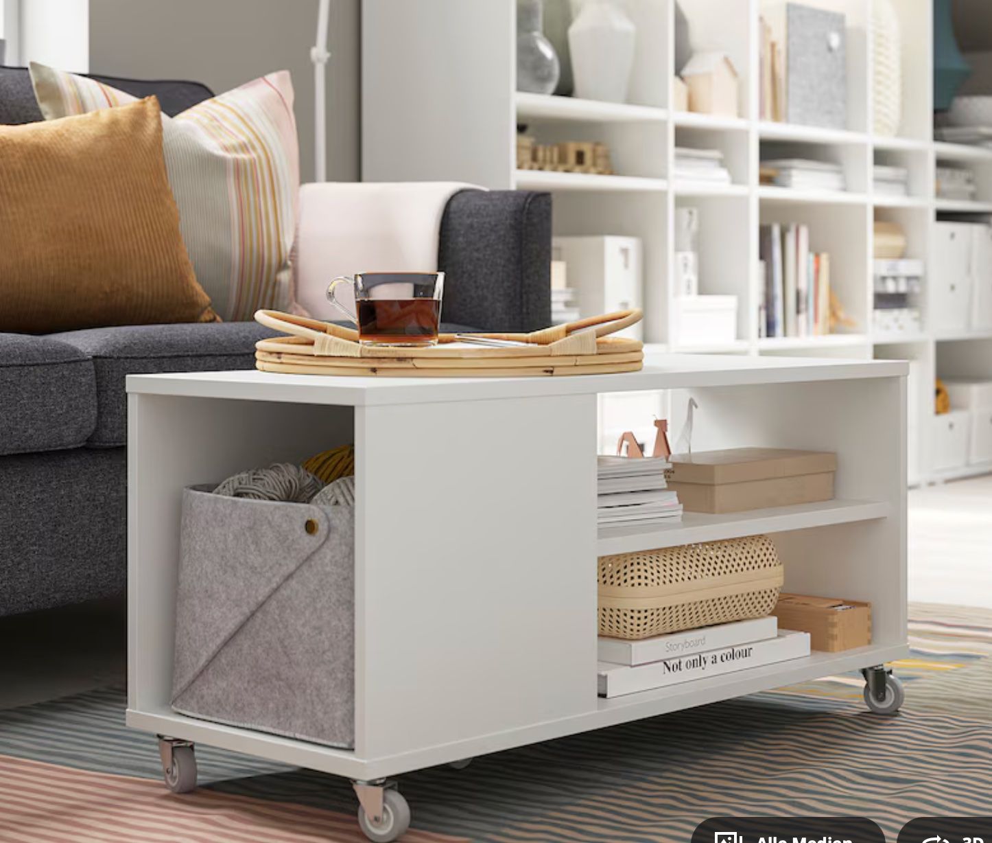 Ikea Vihals Couchtisch Rollen TV-Möbel weiss (Gebraucht) in Lenzburg für CHF 2 – nur Abholung auf Ricardo kaufen