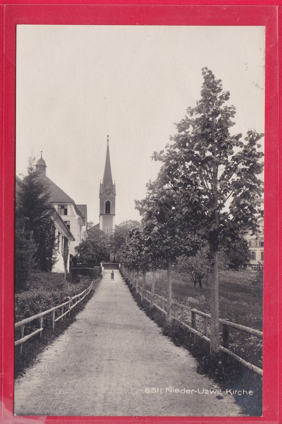 Cartoline postali: NIEDER-UZWIL, KIRCHE, 21.6.1930 – Usato da Oberrieden venduto da Gebirgsstelze