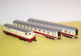 Personenzug H0 mit Diesellok DB 218 "Lollo", Kardanantrieb