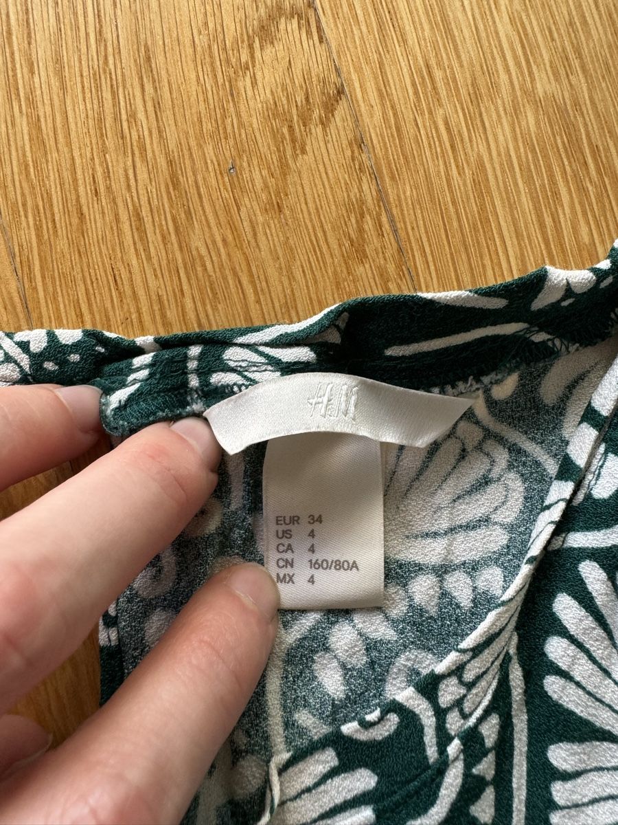 H&M Camicette: Sommerbluse H&M grün gemustert Gr. 34 – Usato da Davos Wolfgang venduto da glo_6dm2 1