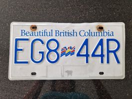 Nummernschild British Columbia EG8 44R gebraucht