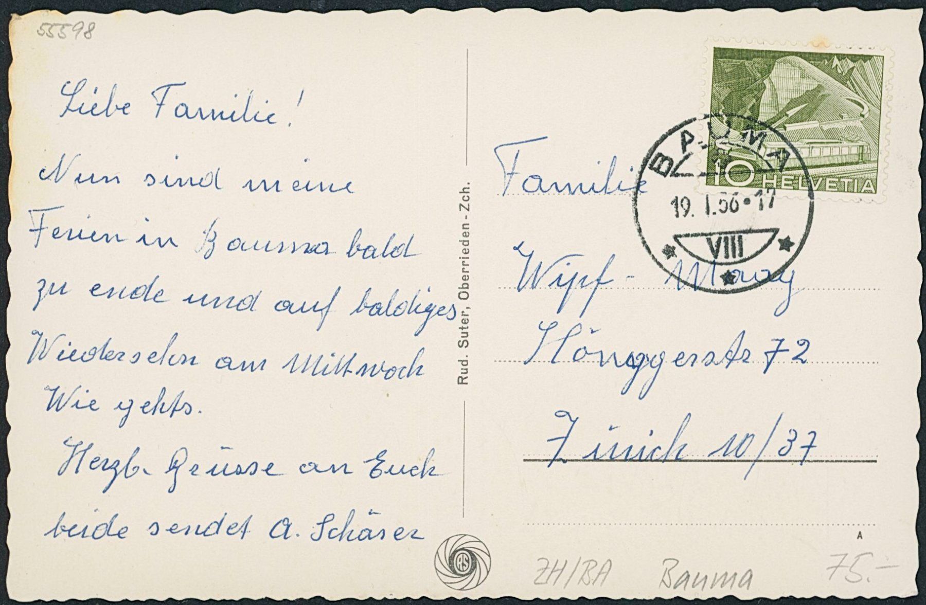 Cartoline postali: ZH Bauma – Usato da Schindellegi venduto da dolpitz 1