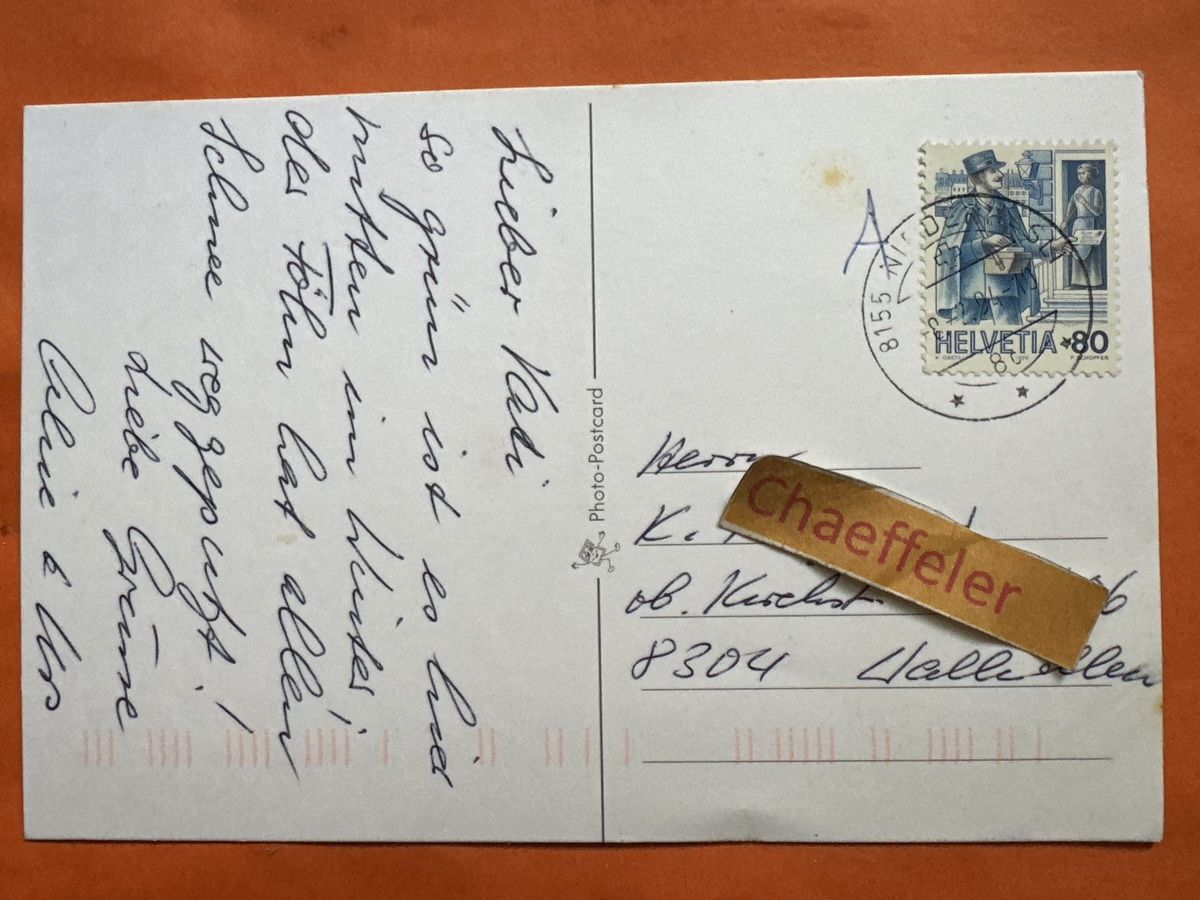 Cartoline postali: 1994 8155 Niederhasli – Usato da Zürich venduto da Chaeffeler 1