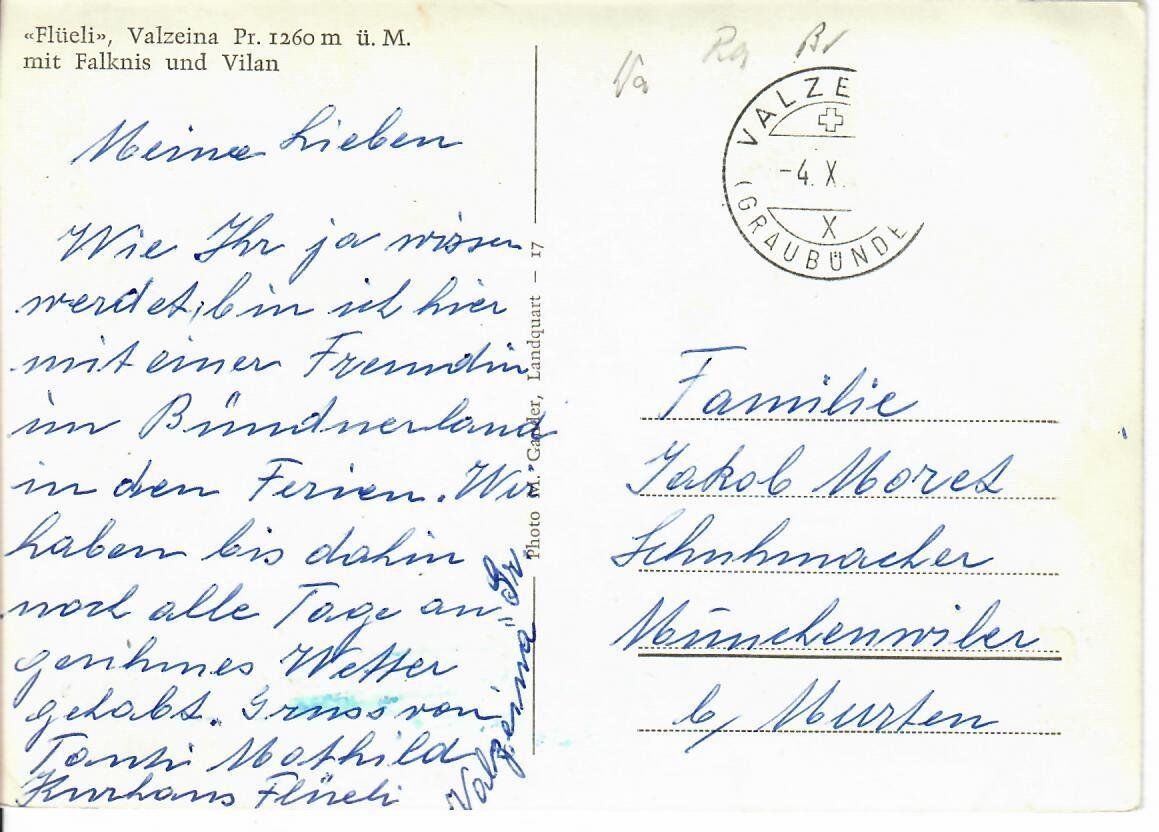 Cartoline postali: Flüeli - Valzeina – Usato da Hochdorf venduto da Ziegel-16 1