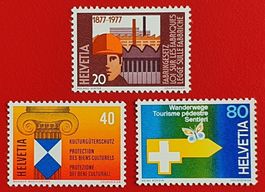WERBEMARKEN SATZ 591 - 593 1977** POSTFRISCH
