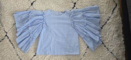 Hellblaue gestreifte Bluse